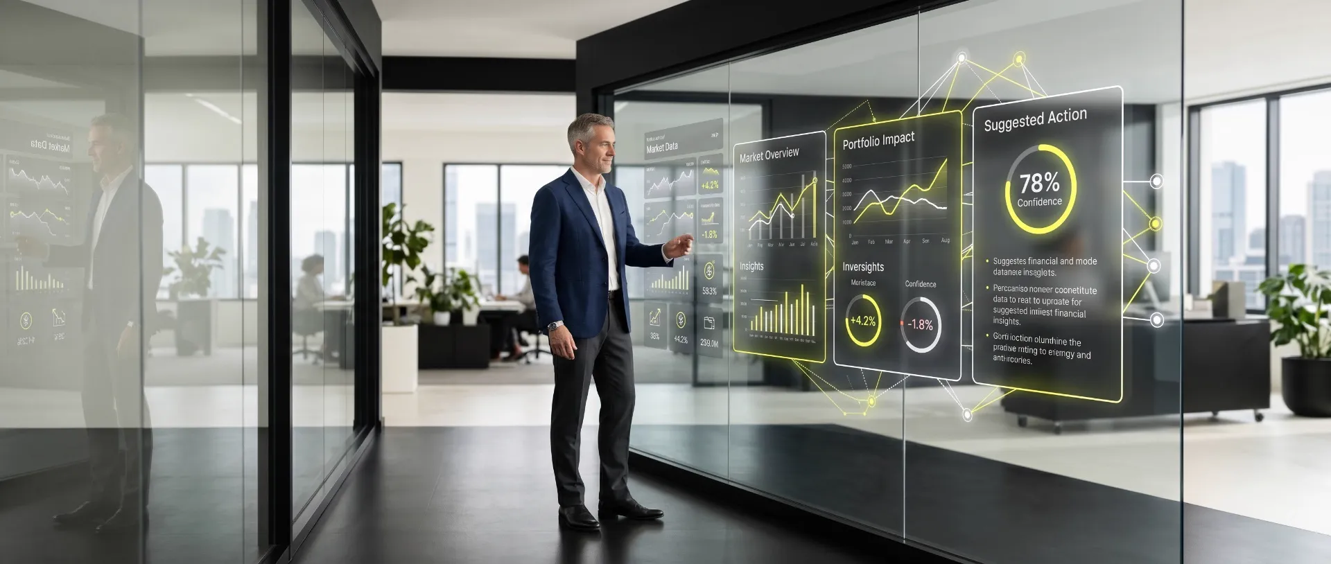 Investor reviewing Norden Core analytics on a glass display