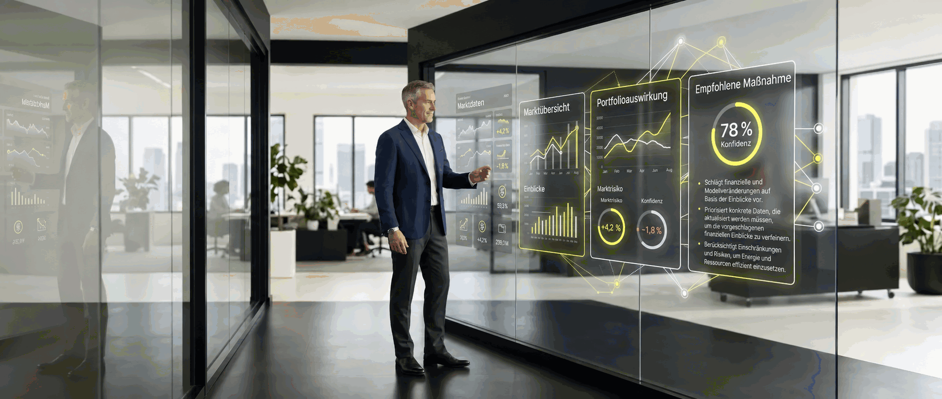 Investor reviewing Norden Core analytics on a glass display